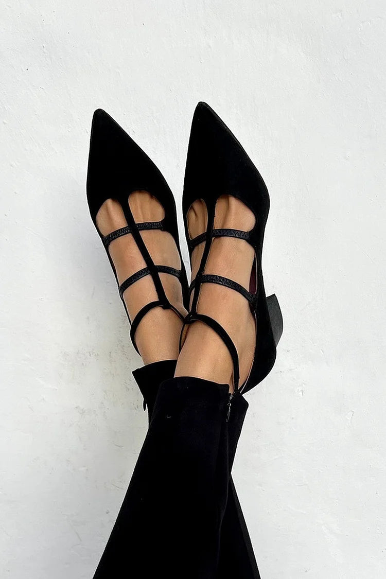 BENEDETTA | Eleganti ballerine a punta con lacci per un look raffinato