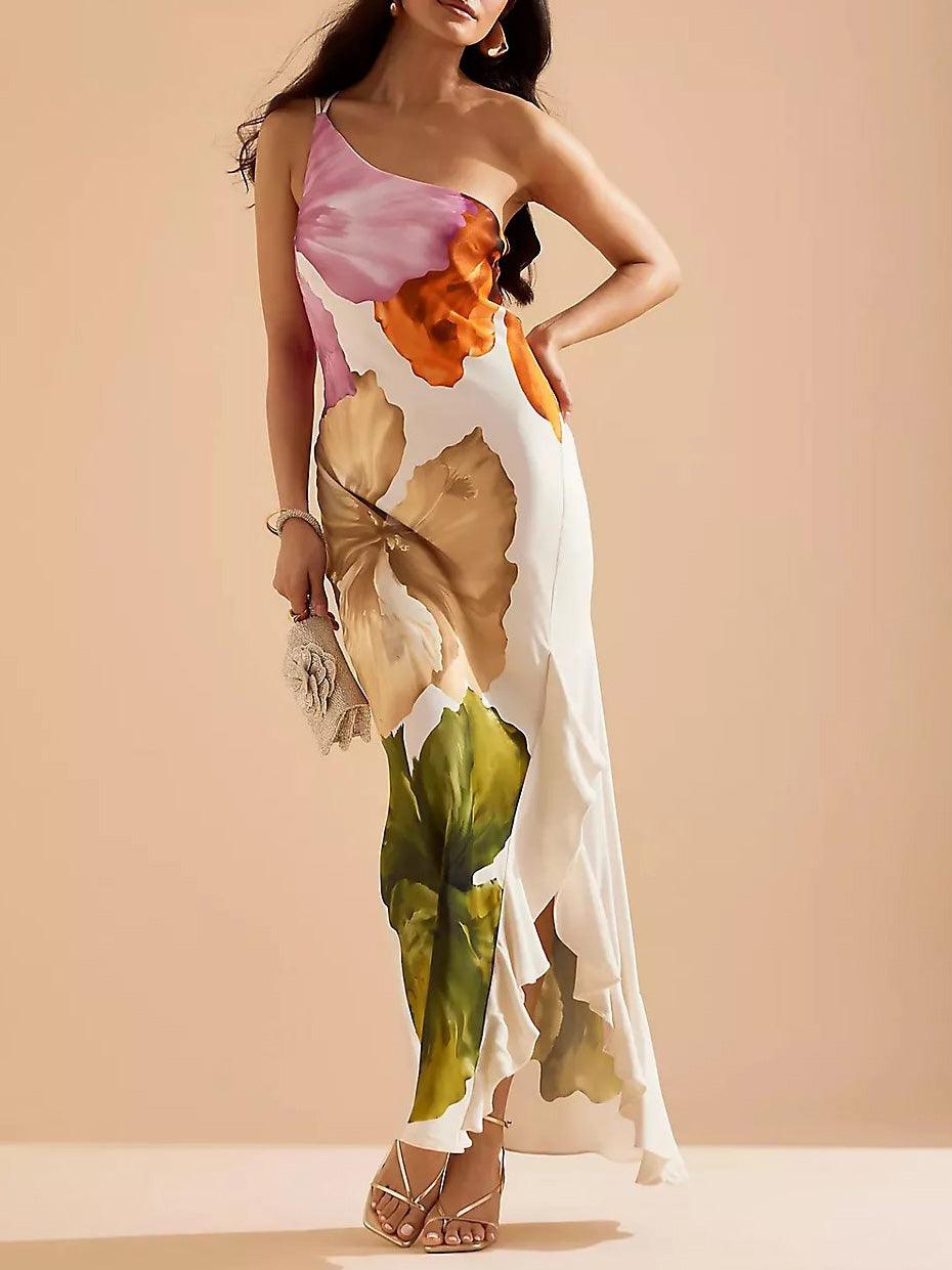 Elegante Abito Maxibustier con Stampa Floreale