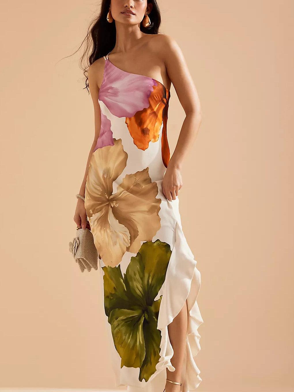 Elegante Abito Maxibustier con Stampa Floreale