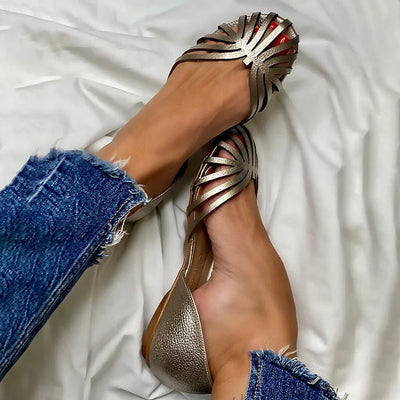 Ballerine LIA con Punta Aperta - Scarpe Eleganti e Modische