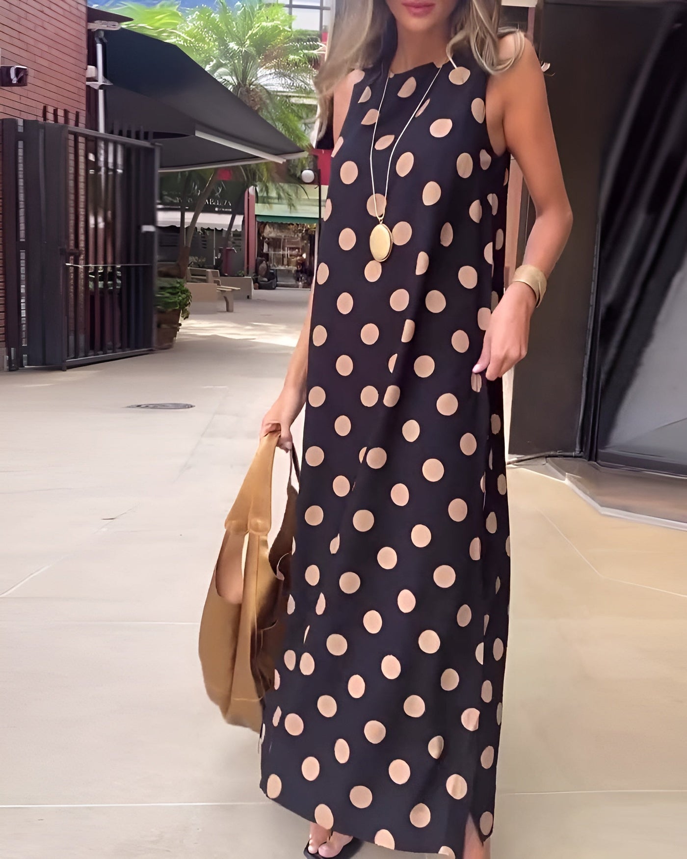 Roxane | Maxibito con spacco e pois