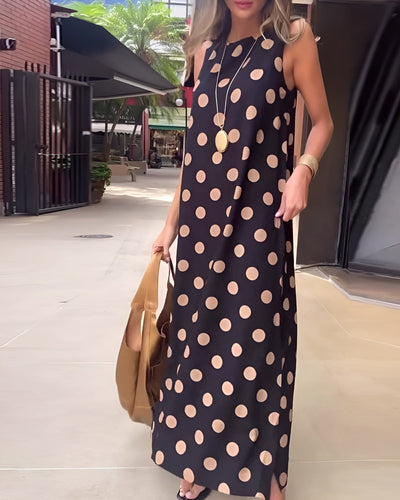Roxane | Maxibito con spacco e pois