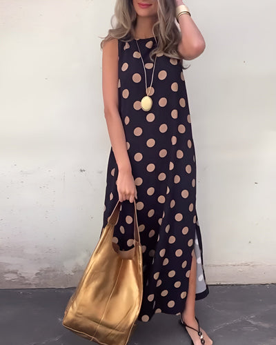 Roxane | Maxibito con spacco e pois