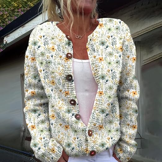 Lowri | Cardigan a Stampa Floreale