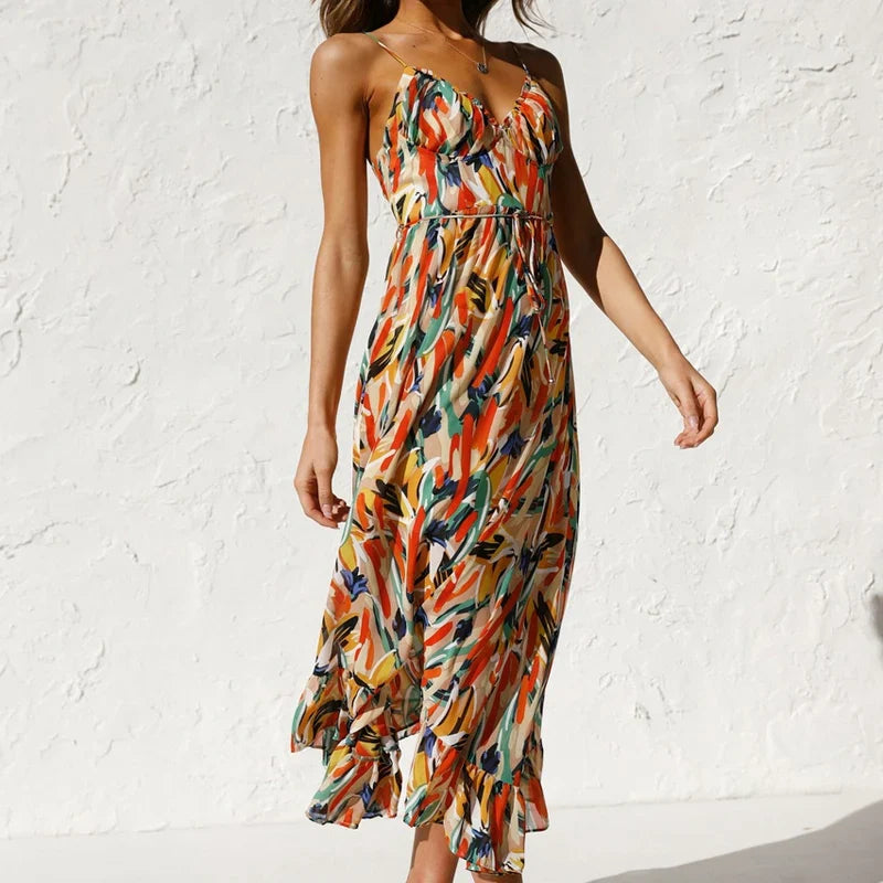 Clara - Elegante vestito lungo con motivo