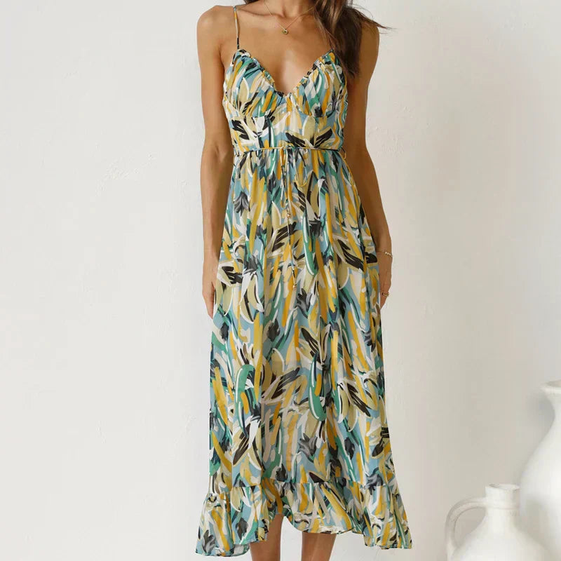 Clara - Elegante vestito lungo con motivo