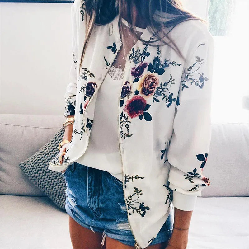 Hazel | Giacca bomber con stampa floreale alla moda