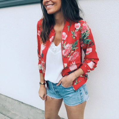 Hazel | Giacca bomber con stampa floreale alla moda