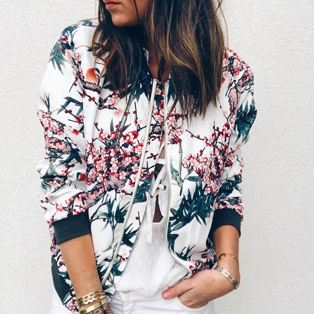 Hazel | Giacca bomber con stampa floreale alla moda