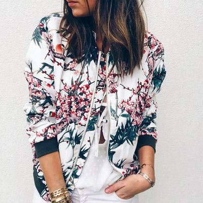 Hazel | Giacca bomber con stampa floreale alla moda