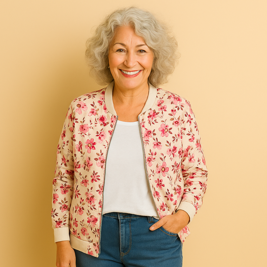 Hazel | Giacca bomber con stampa floreale alla moda