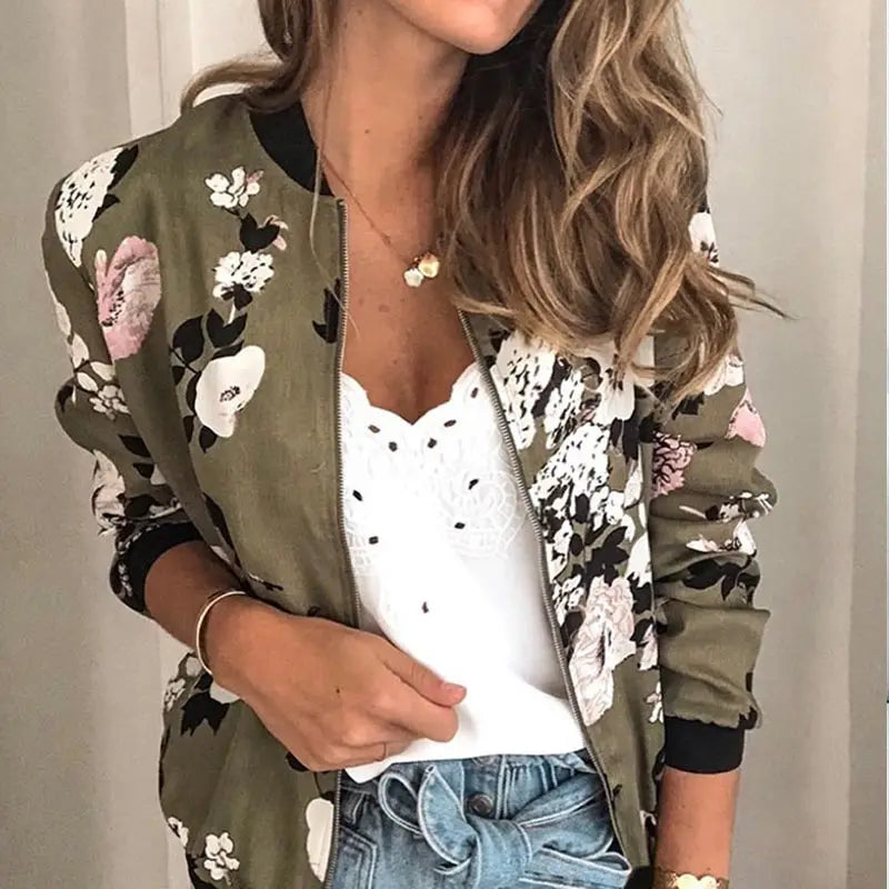 Hazel | Giacca bomber con stampa floreale alla moda