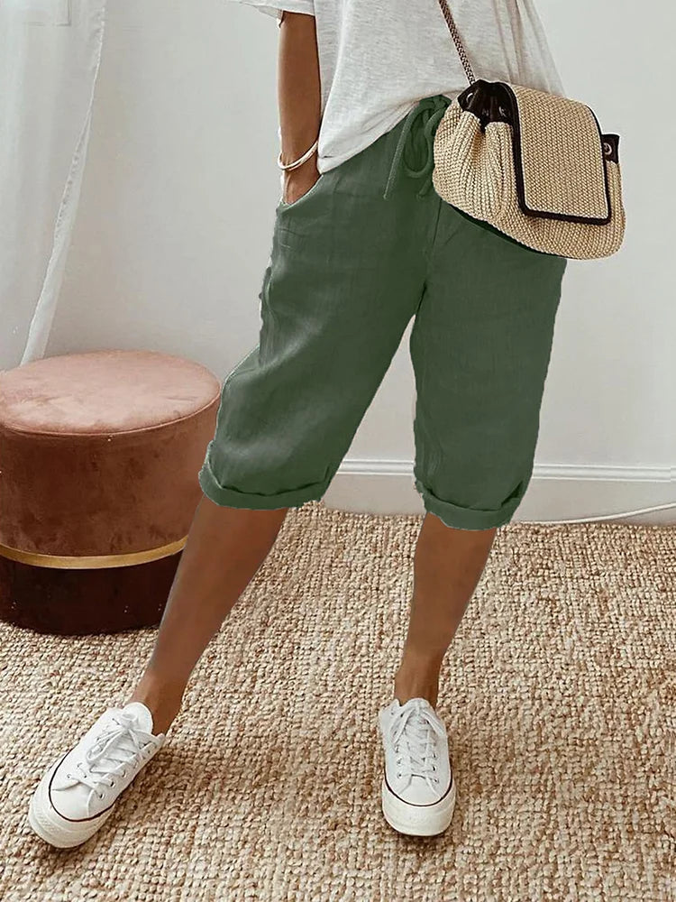 LUI™ – PANTALONCINI CORTI IN COTONE E LINO