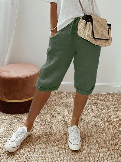 LUI™ – PANTALONCINI CORTI IN COTONE E LINO