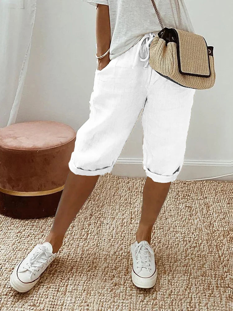 LUI™ – PANTALONCINI CORTI IN COTONE E LINO