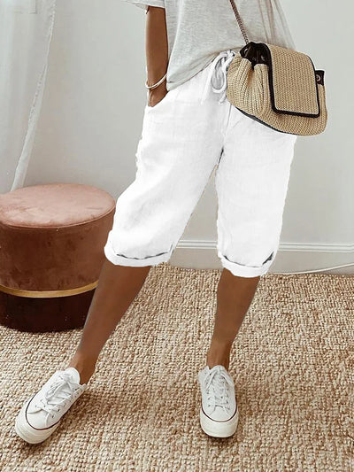 LUI™ – PANTALONCINI CORTI IN COTONE E LINO