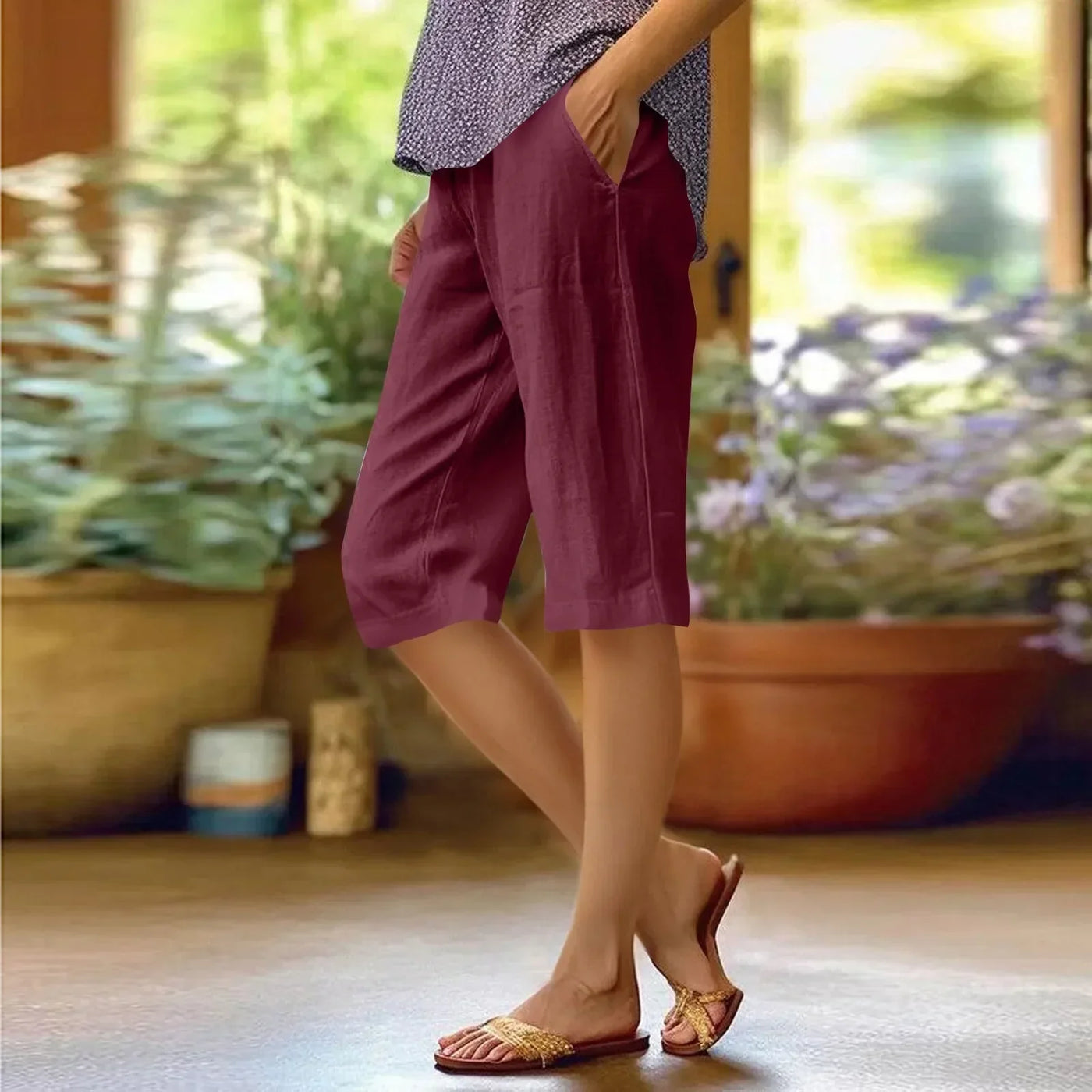 Brenda | Pantaloni Casual a Vita Alta Monocromatici