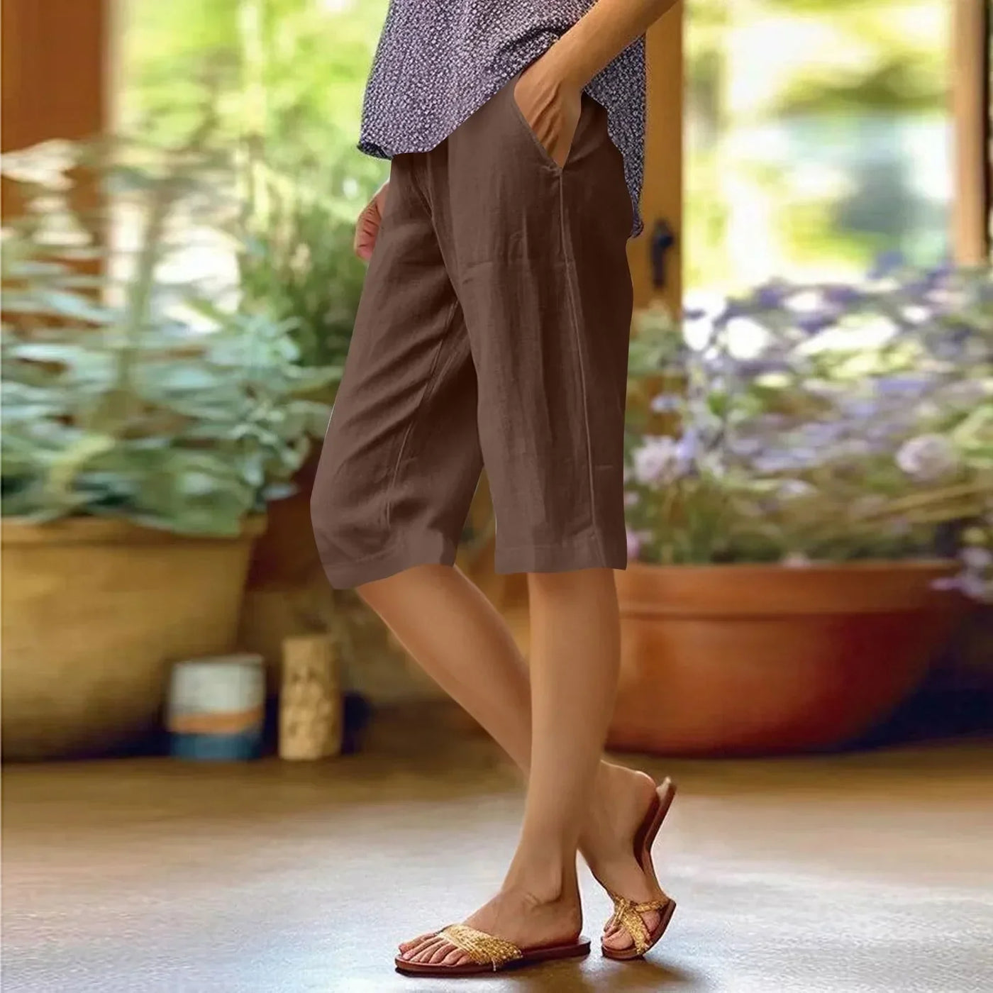 Brenda | Pantaloni Casual a Vita Alta Monocromatici