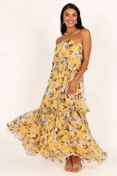 Elsie - Abito Maxy a Pois Senza Spalline
