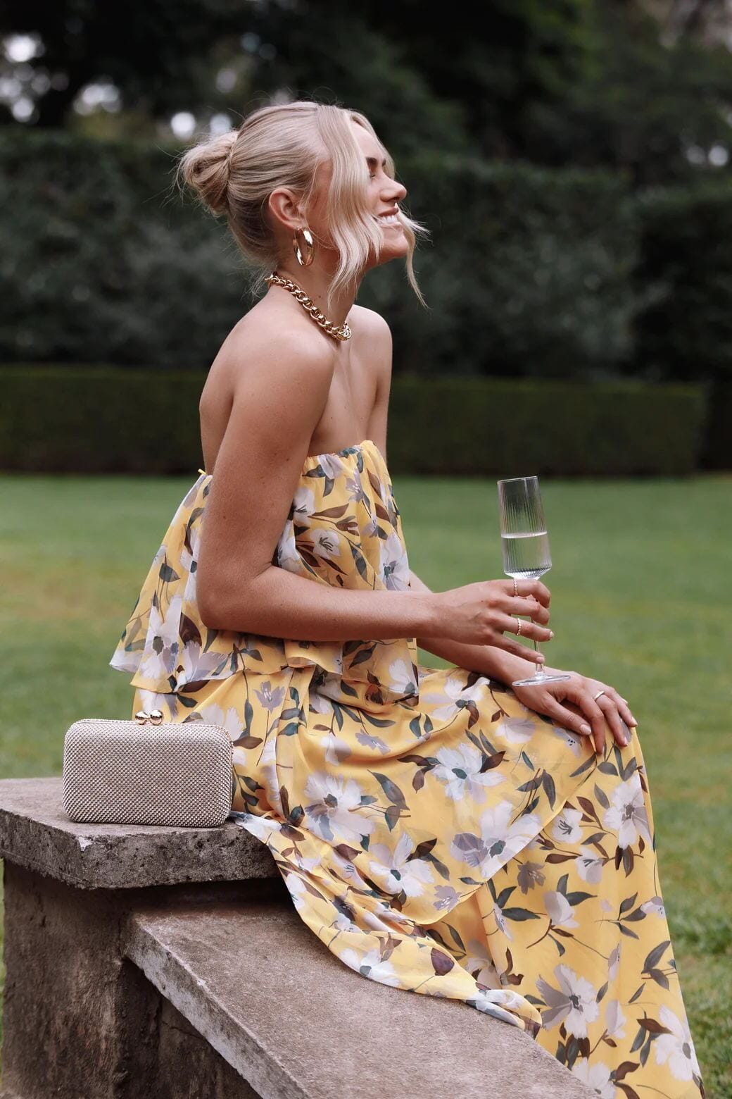 Elsie - Abito Maxy a Pois Senza Spalline