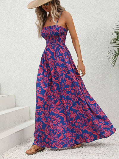 Emma - Vestito maxy floreale raffinato con spalline sottili