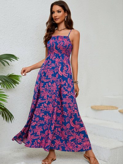 Emma - Vestito maxy floreale raffinato con spalline sottili