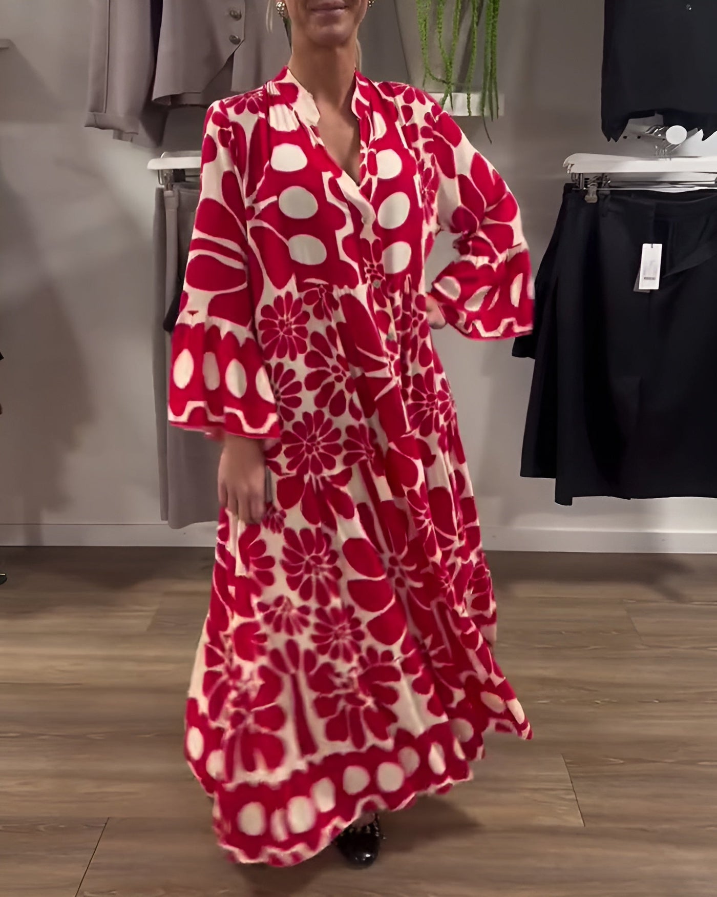 Marielle | Elegante Maxikleid mit Print