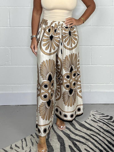 Sally | Pantaloni da Allenamento in Raso Stampati alla Moda