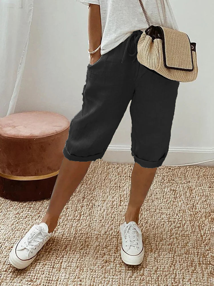 LUI™ – PANTALONCINI CORTI IN COTONE E LINO