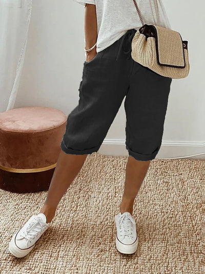 LUI™ – PANTALONCINI CORTI IN COTONE E LINO