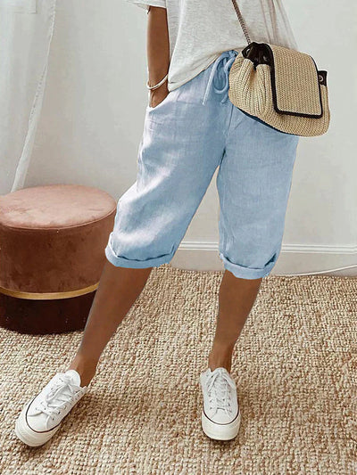 LUI™ – PANTALONCINI CORTI IN COTONE E LINO