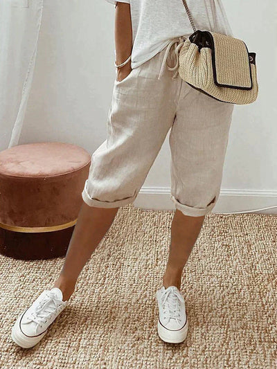 LUI™ – PANTALONCINI CORTI IN COTONE E LINO