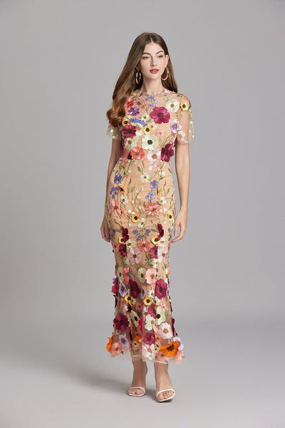 Sophia - Elegante abito floreale in stile midi