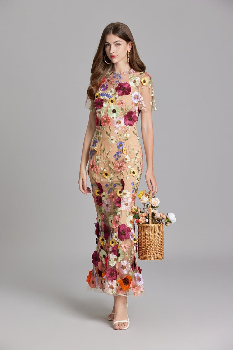 Sophia - Elegante abito floreale in stile midi