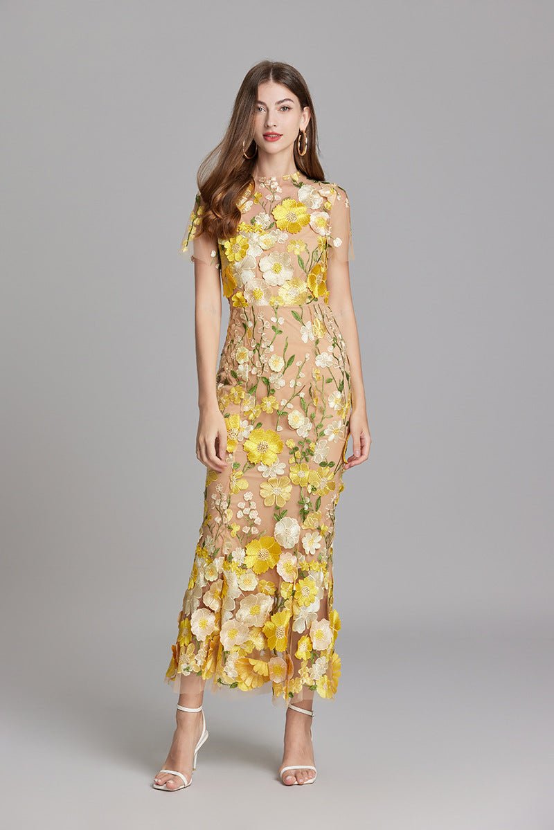 Sophia - Elegante abito floreale in stile midi