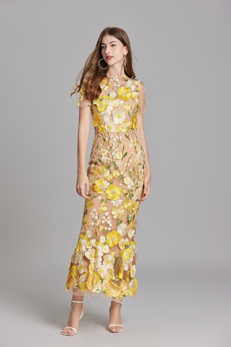 Sophia - Elegante abito floreale in stile midi