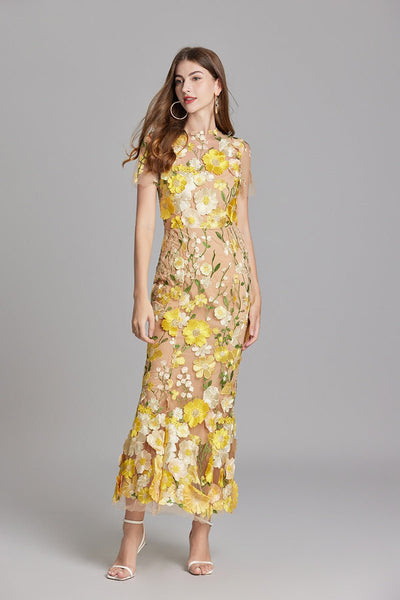 Sophia - Elegante abito floreale in stile midi