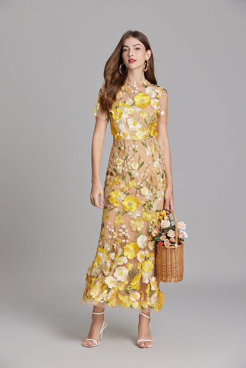 Sophia - Elegante abito floreale in stile midi