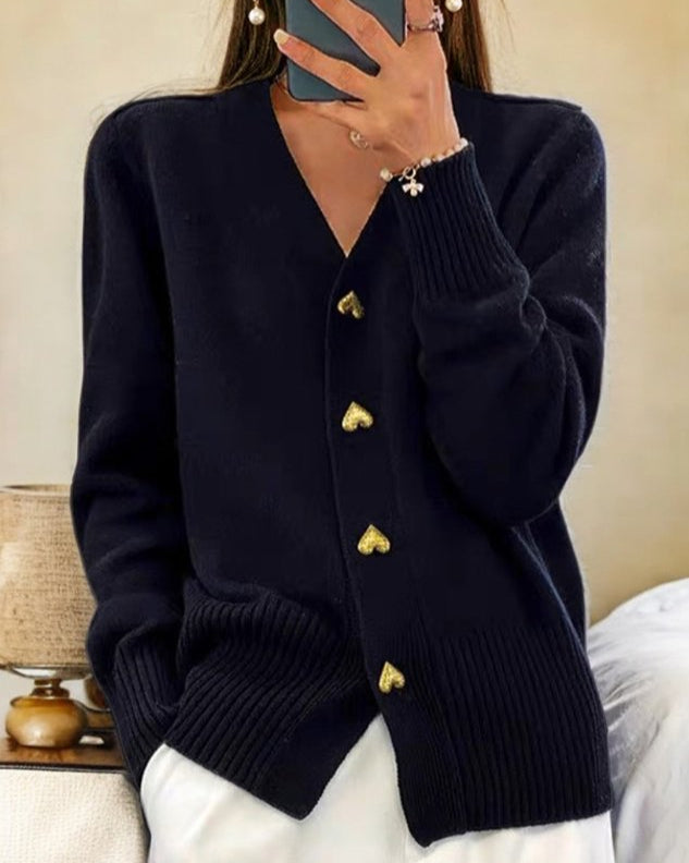Diede | Cardigan con Bottoni a Forma di Cuore
