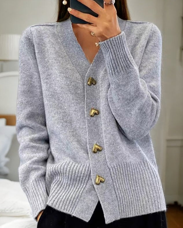 Diede | Cardigan con Bottoni a Forma di Cuore