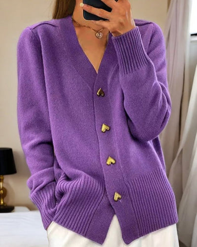 Diede | Cardigan con Bottoni a Forma di Cuore