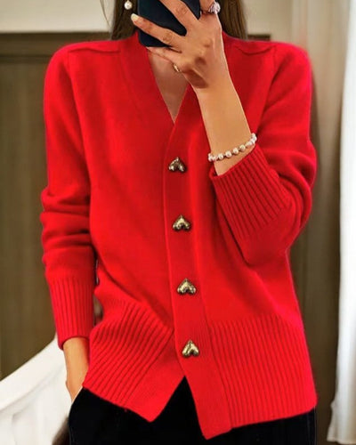 Diede | Cardigan con Bottoni a Forma di Cuore